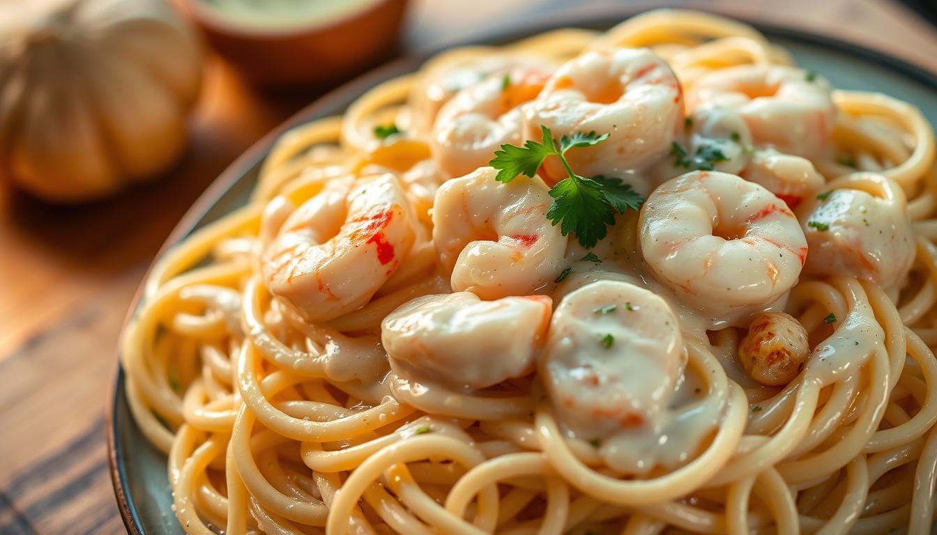 chicken and shrimp alfredo