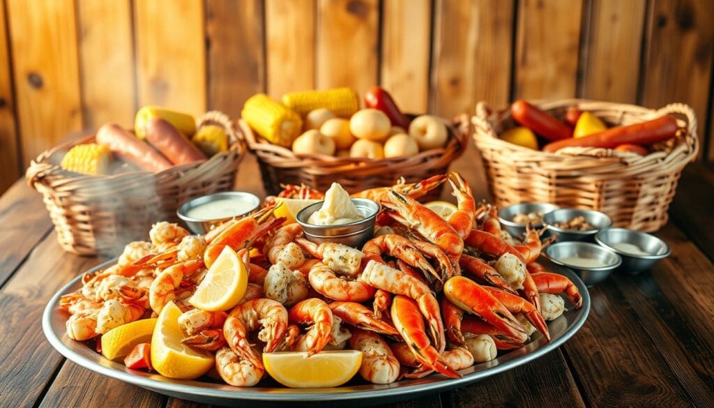 seafood boil presentation